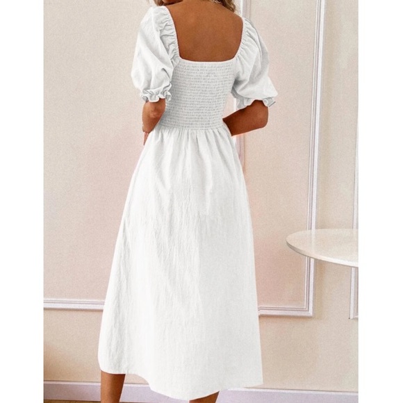 Shirred split hem A line dress - Picture 9 of 15